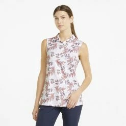 PUMA Golf Puma Womens Cloudspun Flora Sleeveless Polo