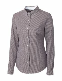 Cutter & Buck Womens Long Sleeve Epic Easy Care Gingham Top